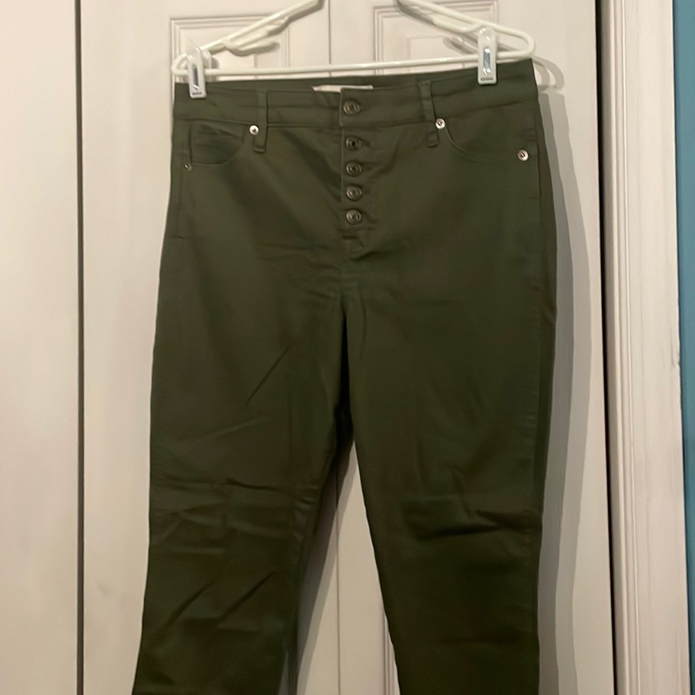 Green high rise pants